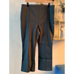 LOFT High Waist Dark Green Cropped Ankle Pants womens 14 business casual